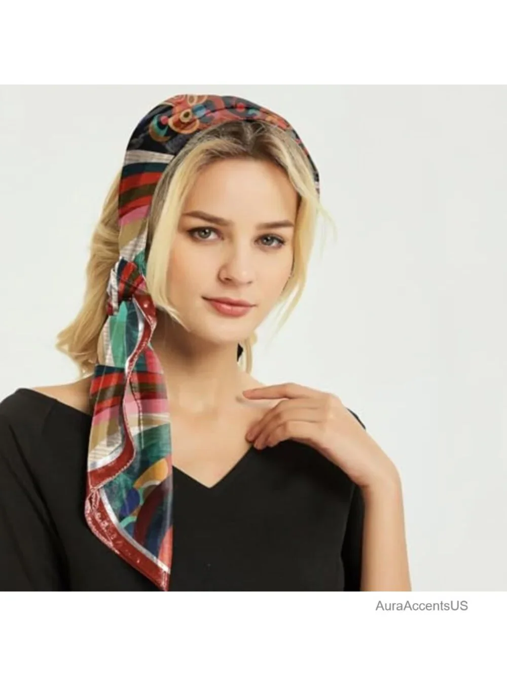 Silk Feeling Satin Neck Scarf Long 59x6.7 in Handbag Decoration Hair Head Scarf